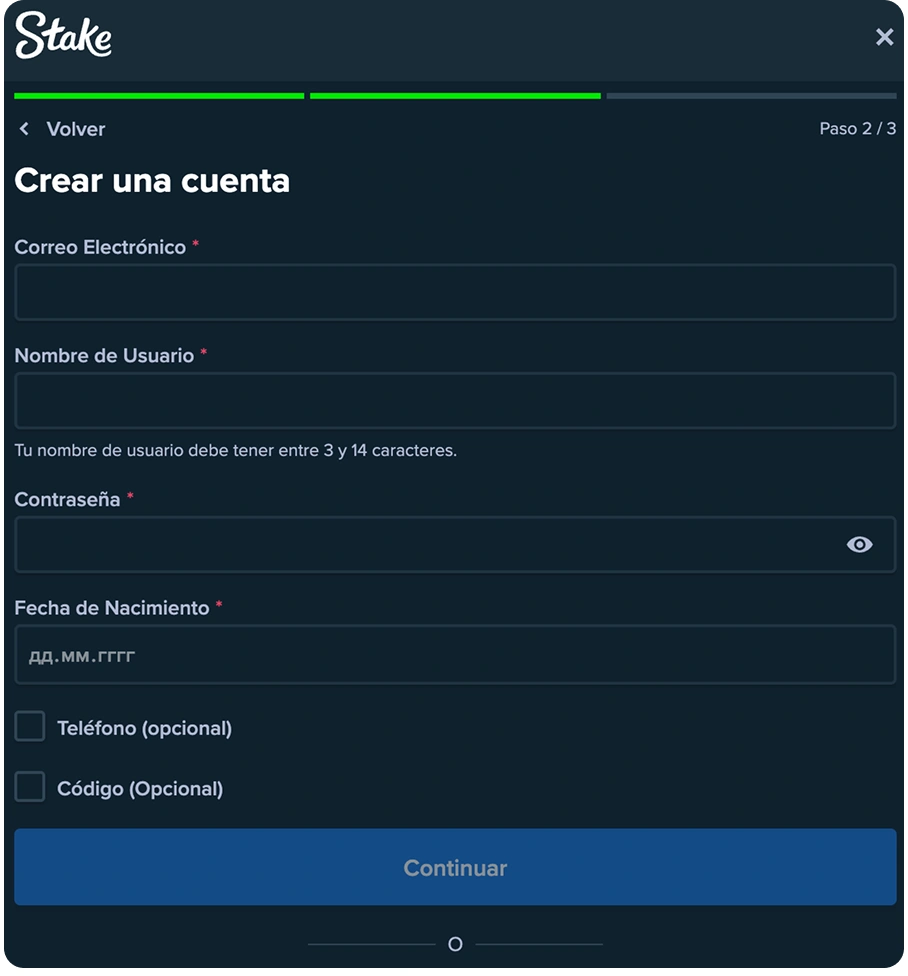 stake crear cuenta